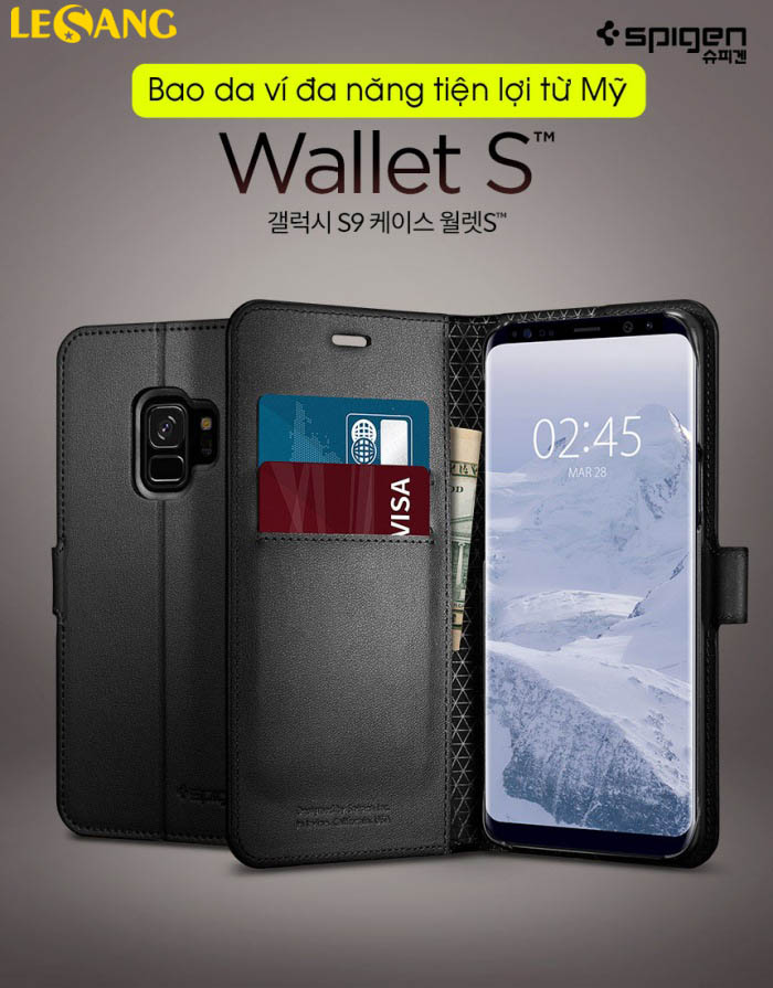 Bao da Galaxy S9 Spigen Wallet S ví đa năng 1