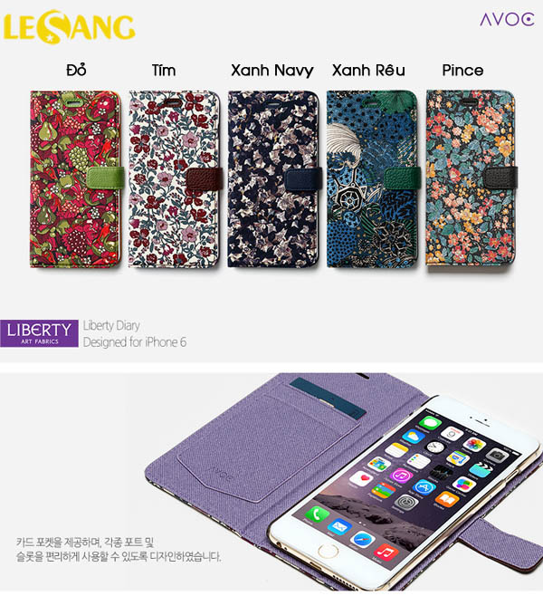 Bao da iphone 6 AVOC Liberty thời trang (Hàn Quốc) 1
