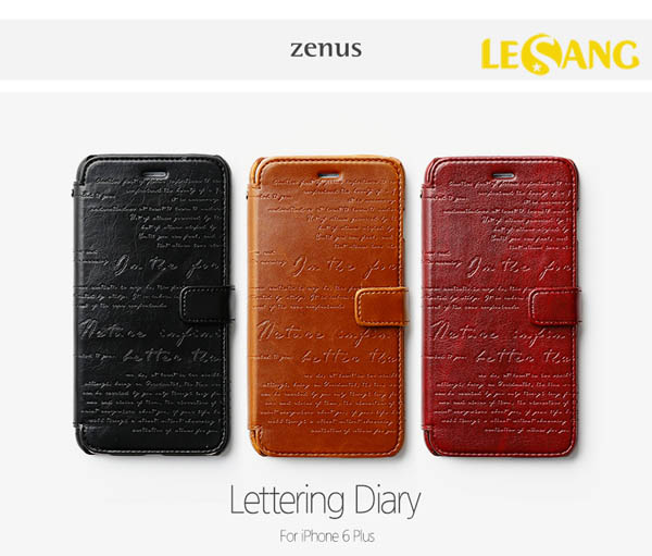 Bao da iphone 6 Plus Zenus Lettering Diary 3265