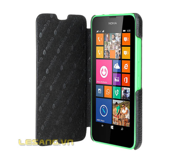 Bao da Lumia 630 Melkco Cover da thật 2