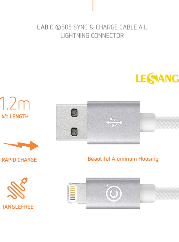 Cáp Lightning iphone, ipad, ipad LAB-C 1,2m (Korea) 23