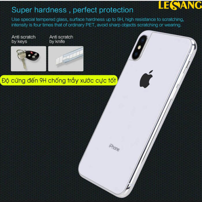 Dán kính cường lực mặt sau iPhone X / iPhone 10 Nillkin Amazing 9H 3