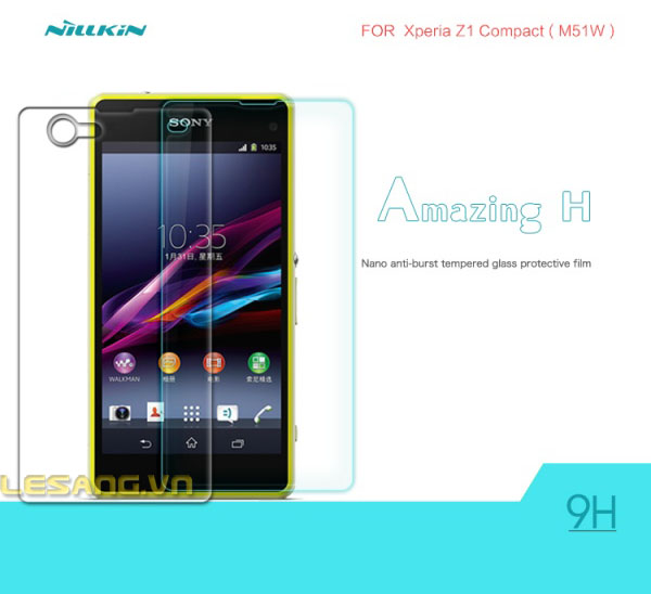 Miếng dán kính cường lực Sony Z1 Mini Nillkin Amazing chống vỡ - 3