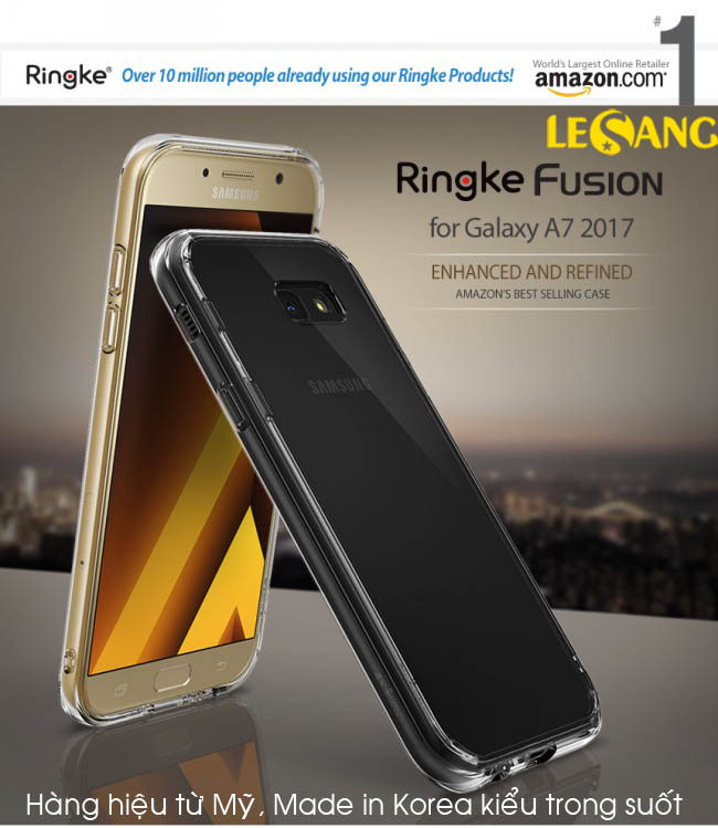 Ốp lưng Galaxy A7 (2017) Ringke Fusion trong suốt 1