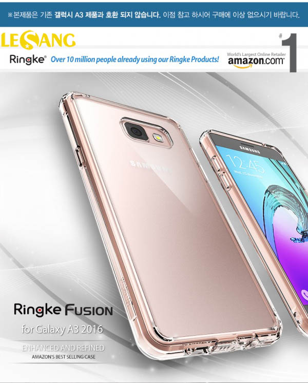 Ốp lưng Galaxy A3 (2016) Ringke Fusion trong suốt 1