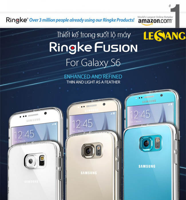 Ốp lưng Galaxy S6 Ringke Fusion trong suốt (USA) 2