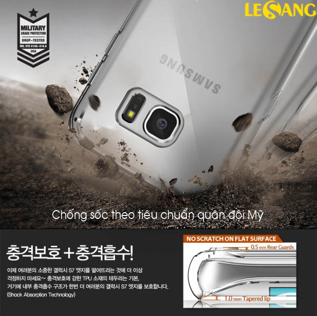 Ốp lưng Galaxy S7 Edge Ringke Fusion trong suốt 2