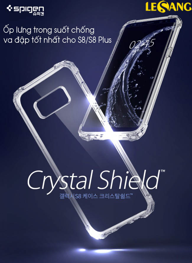 Ốp lưng Galaxy S8 Spigen Crytal Shell chống sốc trong suốt 1