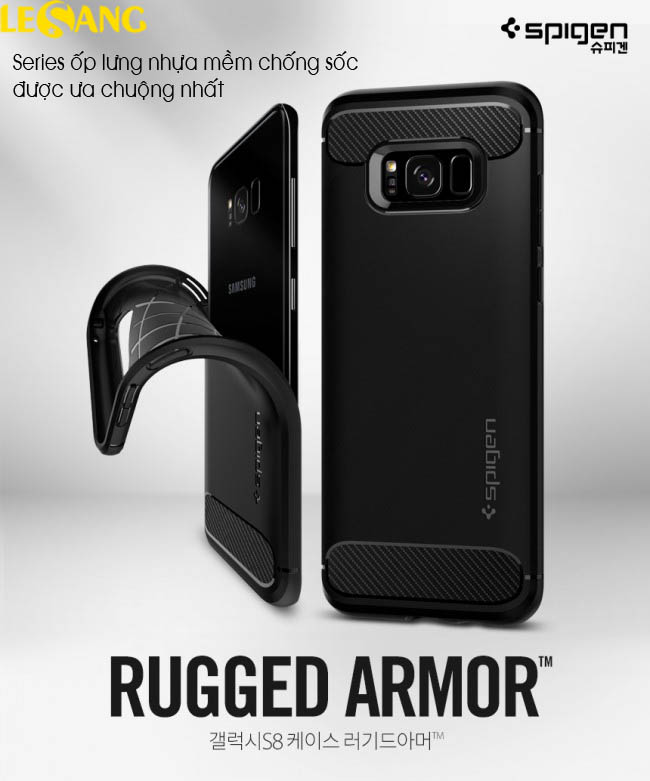 Ốp lưng Galaxy S8 plus Spigen Rugged Armor 2