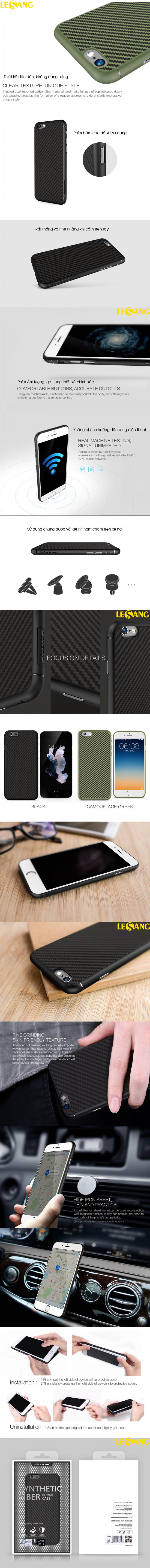 Ốp lưng iPhone 6S / 6 Synthetic Fiber Green Carbon 325