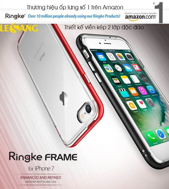 Ốp lưng iphone 7 Ringke Frame Bumper (USA) 1