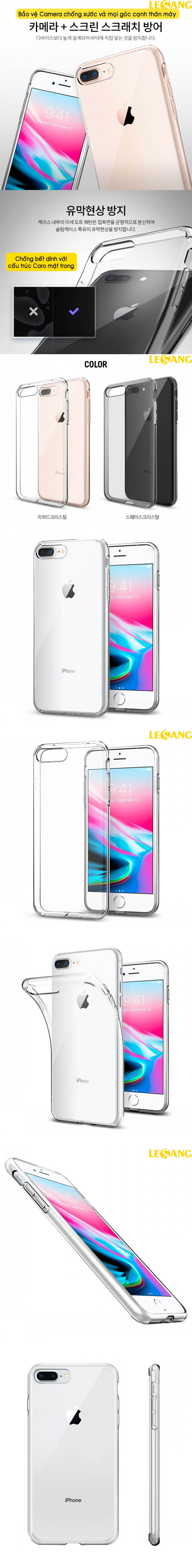 Ốp lưng iPhone 8 Plus / 7 Plus Spigen Liquid Crytal nhựa dẻo trong suốt 5