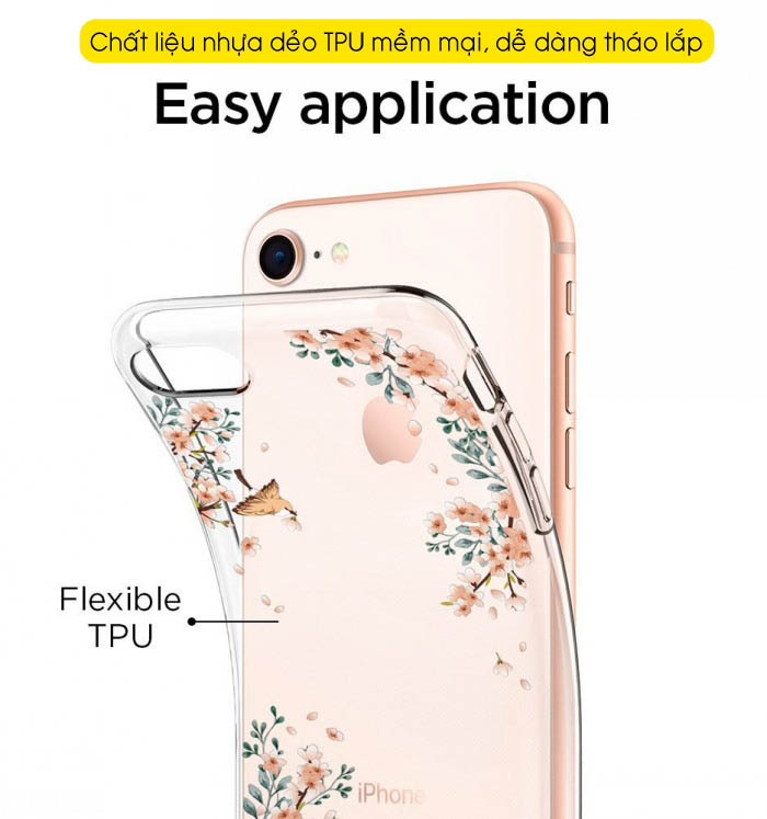 Ốp lưng iPhone 8 / iPhone 7 Spigen Liquid Crystal Blossom 3