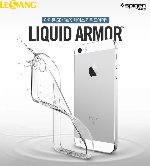 Ốp lưng iphone SE/5S/5 Spigen Liquid nhựa dẻo trong suốt 1
