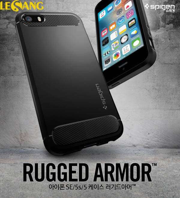Ốp lưng iphone SE/5S/5 Spigen Rugged Armor nhựa mềm 1