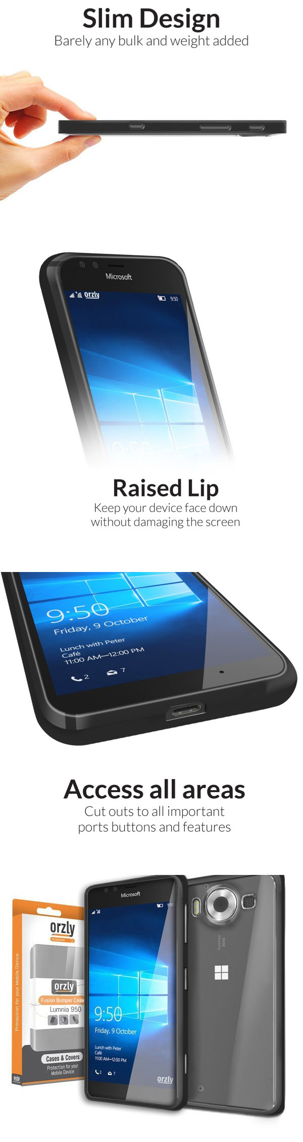 Ốp lưng Lumia 950 Orzly Fushion 33
