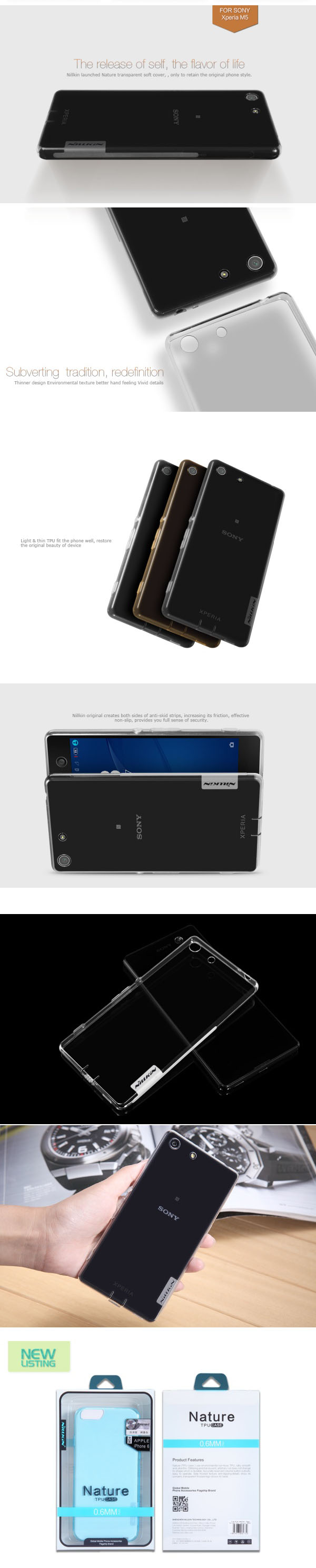 Ốp lưng Sony Xperia M5 Nillkin nhựa dẻo trong suốt 2