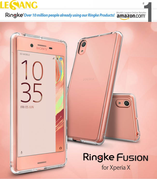 Ốp lưng Sony Xperia X Ringke Fusion trong suốt 1