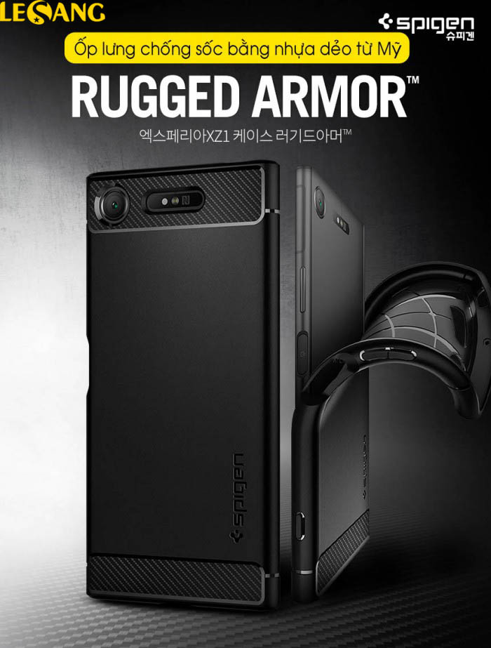 Ốp lưng Sony XZ1 Spigen Rugged Armor chống sốc 2