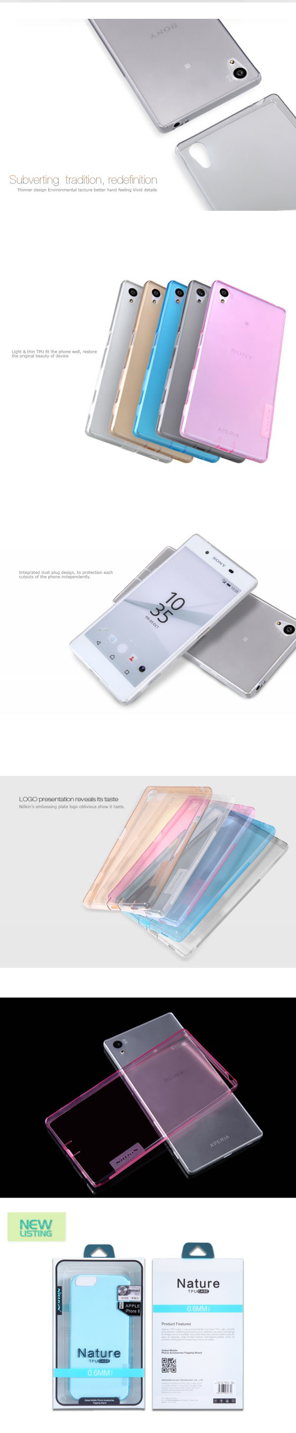 Ốp lưng Sony Z5 Premium Nillkin TPU nhựa dẻo trong suốt 2365