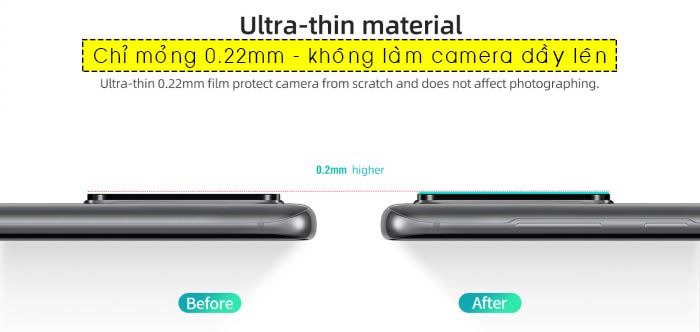 Bộ 2 miếng dán bảo vệ Camera Samsung S20 Ultra Nillkin InvisiFilm 1