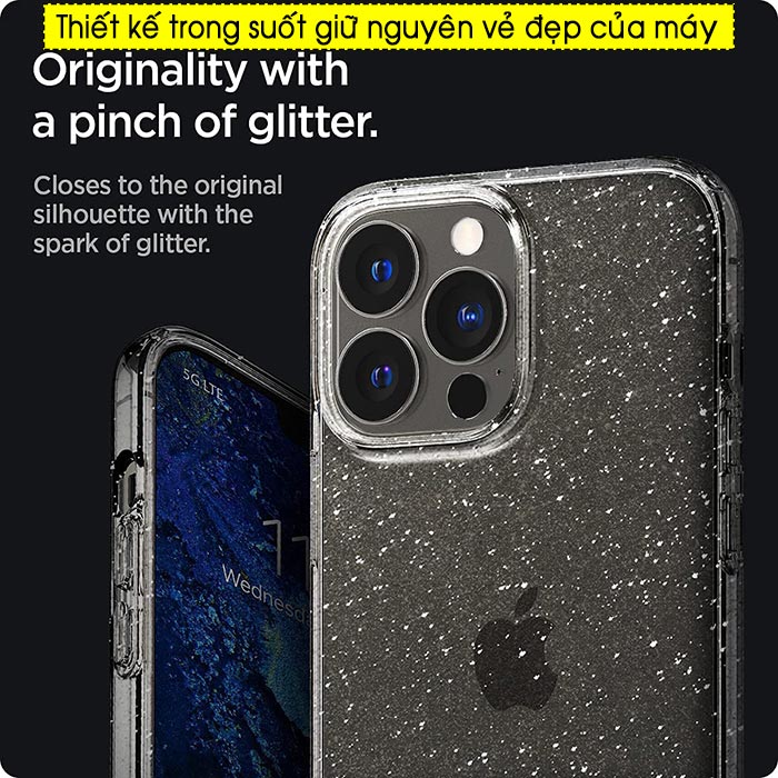 Ốp lưng iPhone 3 Pro MAX Spigen Liquid Crystal Glitter 1