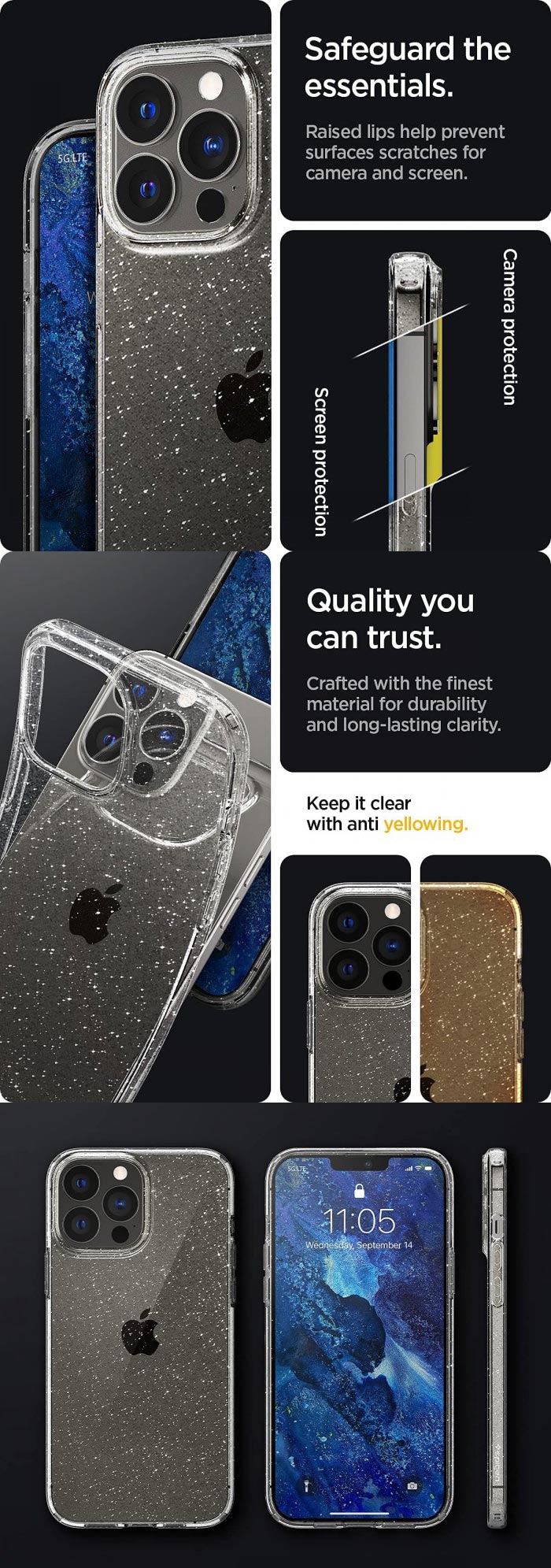 Ốp lưng iPhone 13 Pro Max Spigen Liquid Crystal Glitter 56