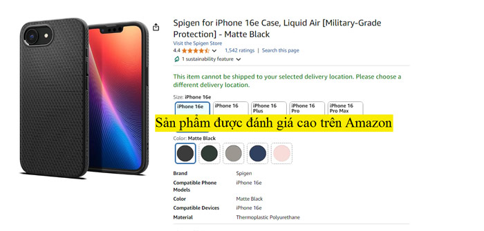 Ốp lưng iPhone 16e Spigen Liquid Air1