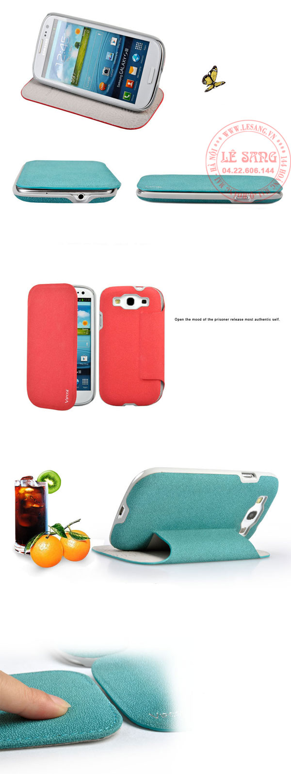 bao da galaxy s3 vipose dạng ví
