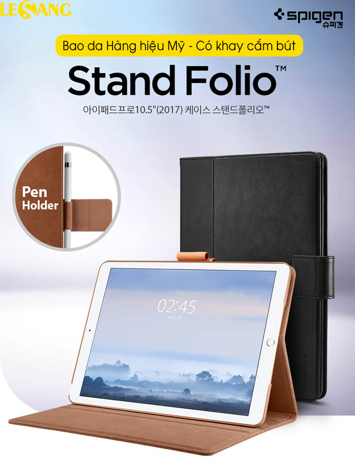 Bao da iPad Pro 10.5 Spigen Case Stand Folio 1
