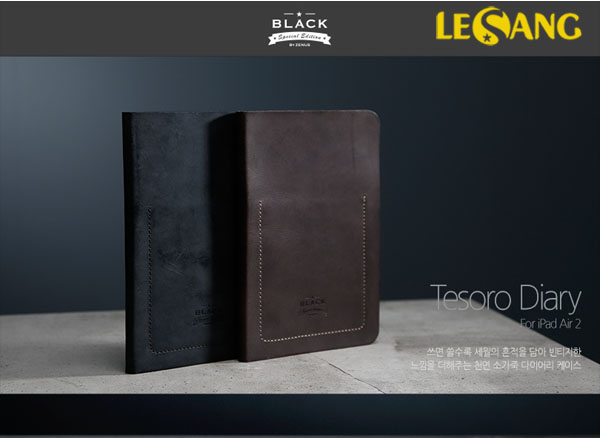 Bao da Ipad Air 2 Black Tesoro da thật 23