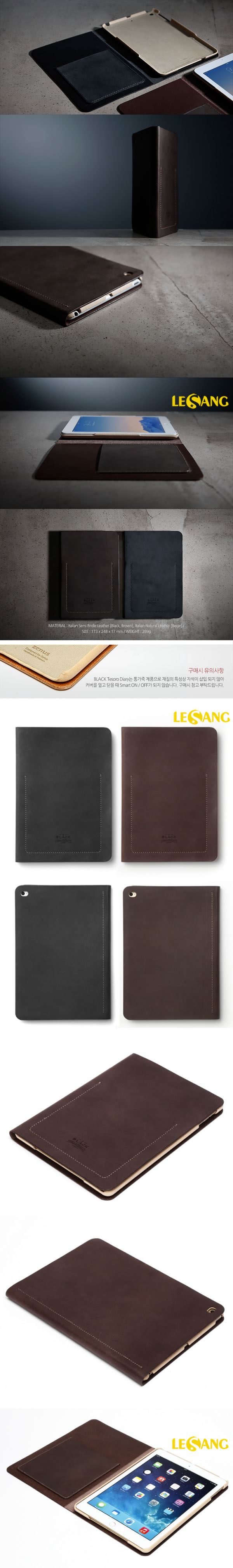 Bao da Ipad Air 2 Black Tesoro da thật 333