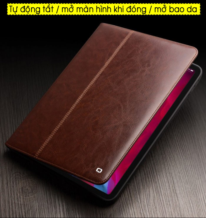 Bao da iPad Pro 11 2020 Qlino Wallet da bò thật 2
