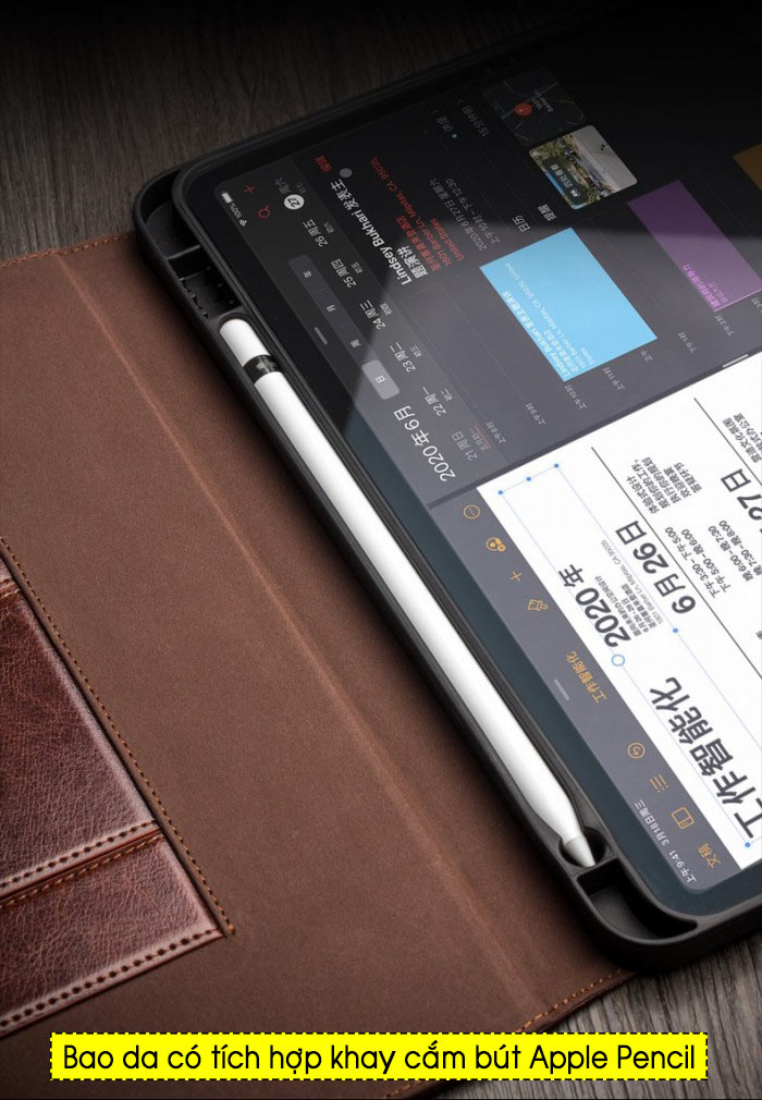 Bao da iPad Pro 11 2020 Qlino Wallet da bò thật 6