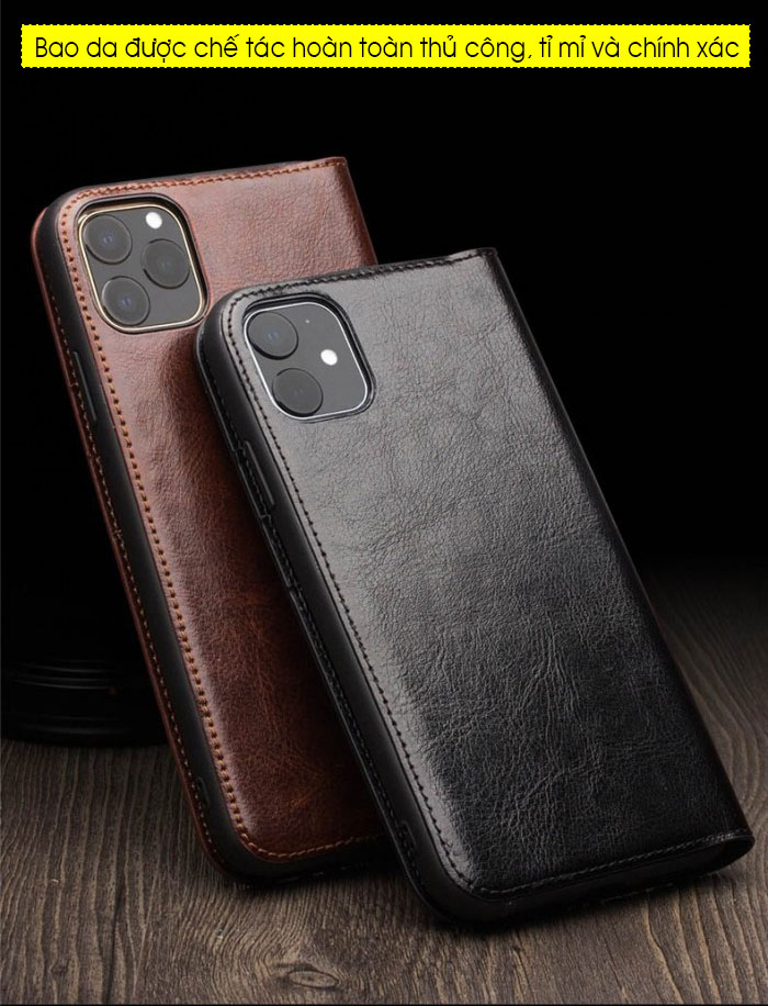 Bao da iPhone 11 Qlino Wallet da bò thật 1