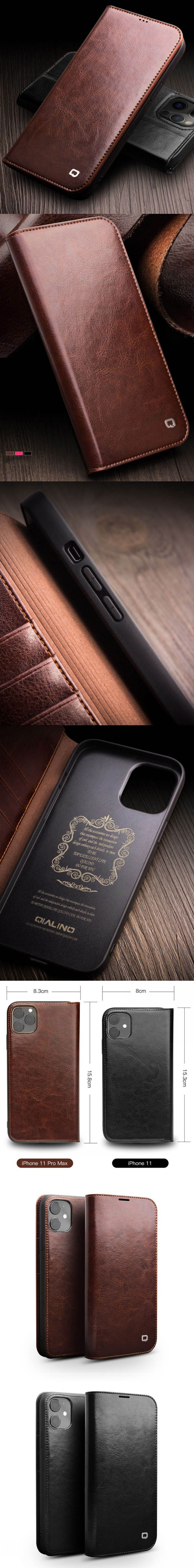 Bao da iPhone 11 Qlino Wallet da bò thật 2