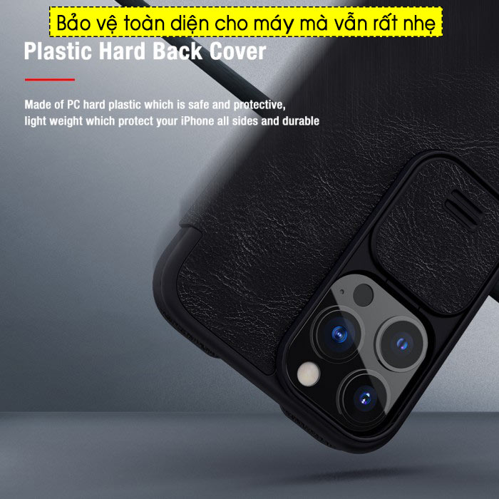 Bao da iPhone 13 Pro Max Nillkin QIN Leather 4