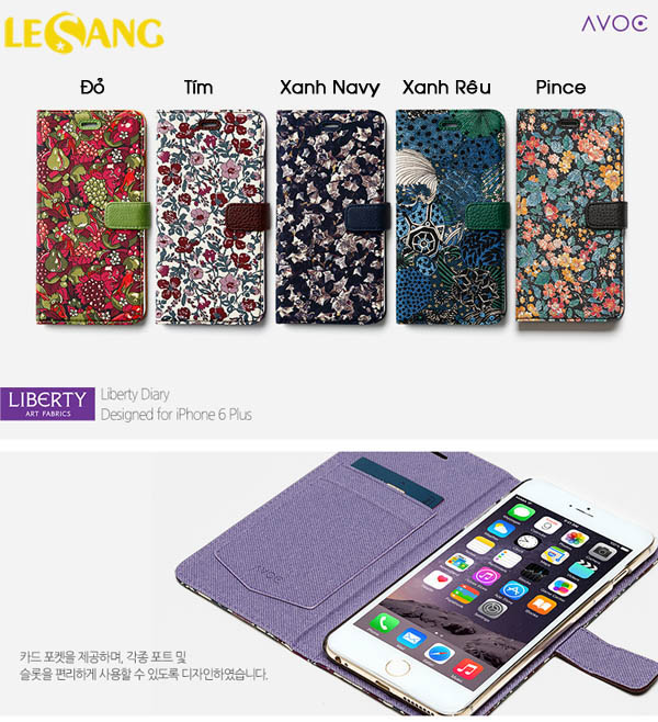 Bao da iphone 6 Plus AVOC Liberty thời trang (Hàn Quốc) 12365
