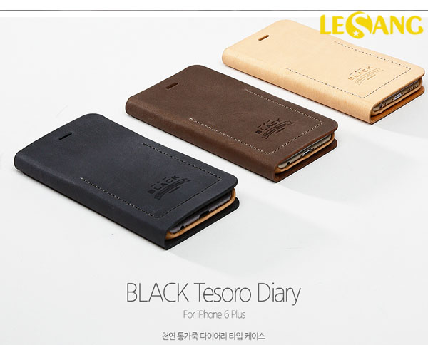 Bao da iphone 6 Plus Black Tesoro da thật 3265