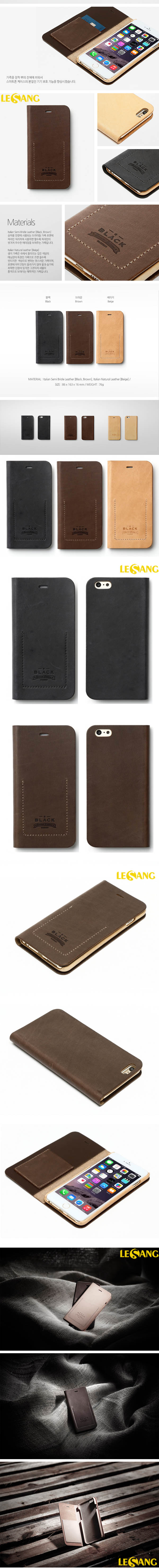 Bao da iphone 6 Plus Black Tesoro da thật 32654