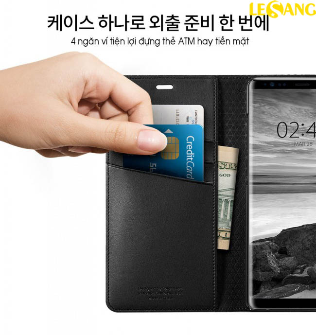 Bao da Galaxy Note 8 Spigen Wallet S 4