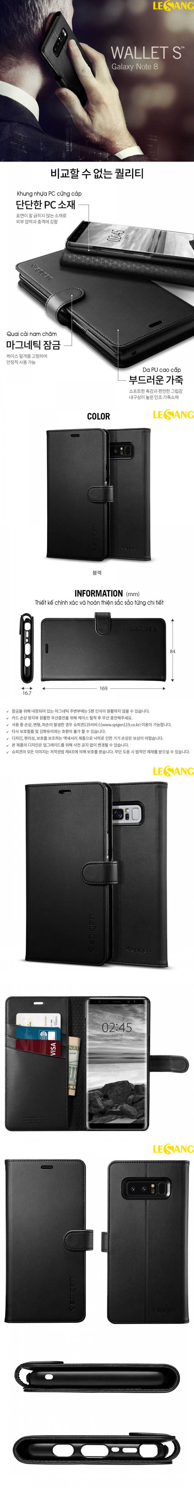 Bao da Galaxy Note 8 Spigen Wallet S 45