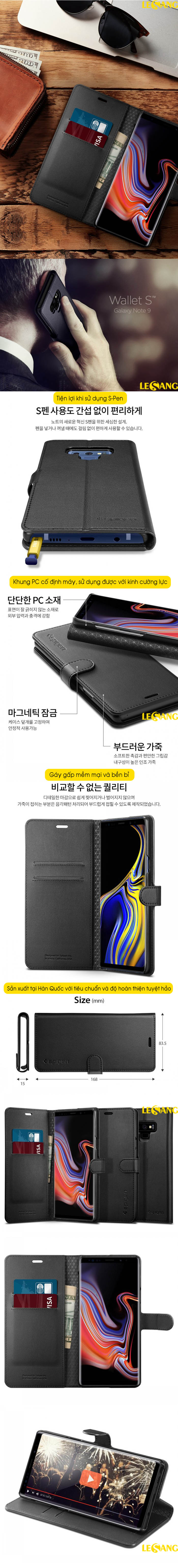 Bao da Samsung Galaxy Note 9 Spigen Wallet S 258