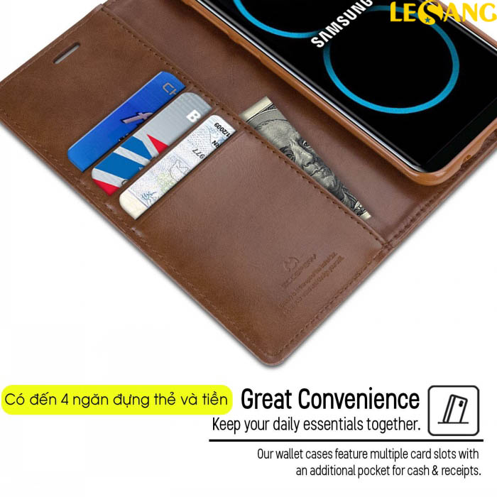 Bao da Samsung S8 Plus Mercury Blue Moon Wallet Diary 123