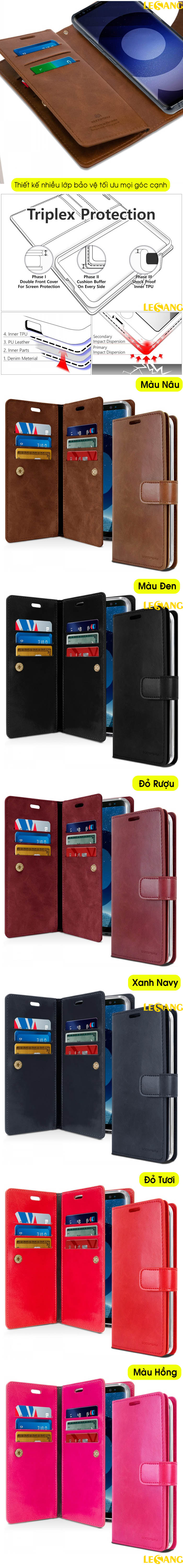 Bao da Galaxy S9 Mercury Mansoor Wallet Diary Case 4