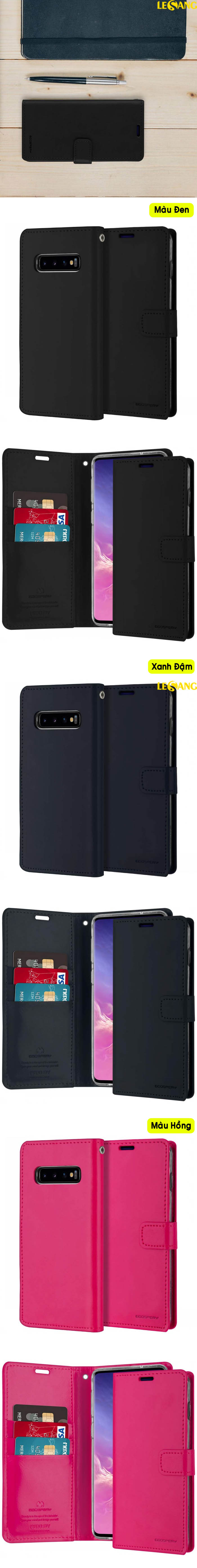 Bao da Samsung S10 Plus Mercury Blue Moon Wallet Diary 5
