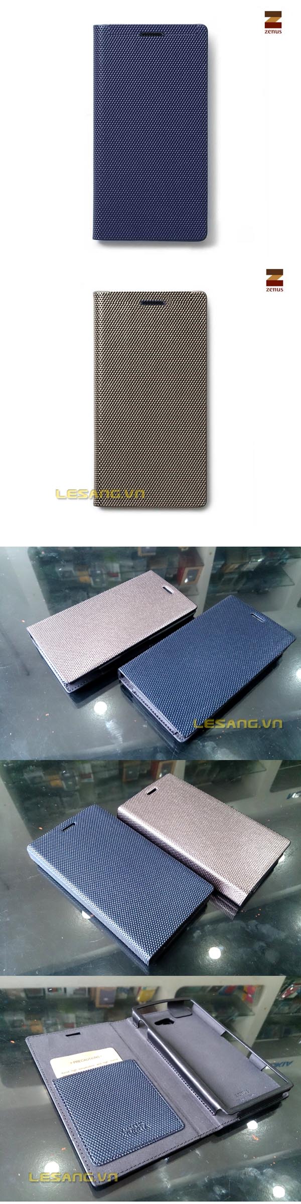 Bao da Sony Xperia M2 Zenus Metallic 2514