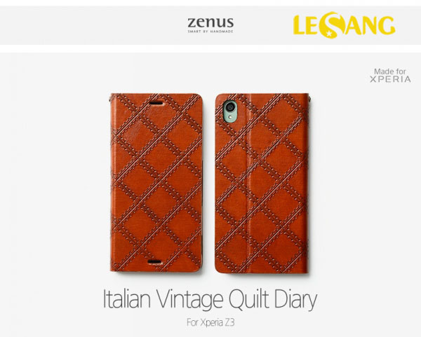 Bao da Xperia Z3 Zenus Italian Diary da thật 1