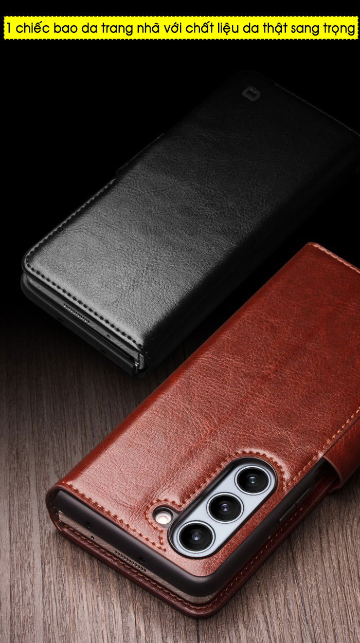 Bao da Galaxy Z Fold 5 Qlino Wallet da thật, rất trang nhã 1