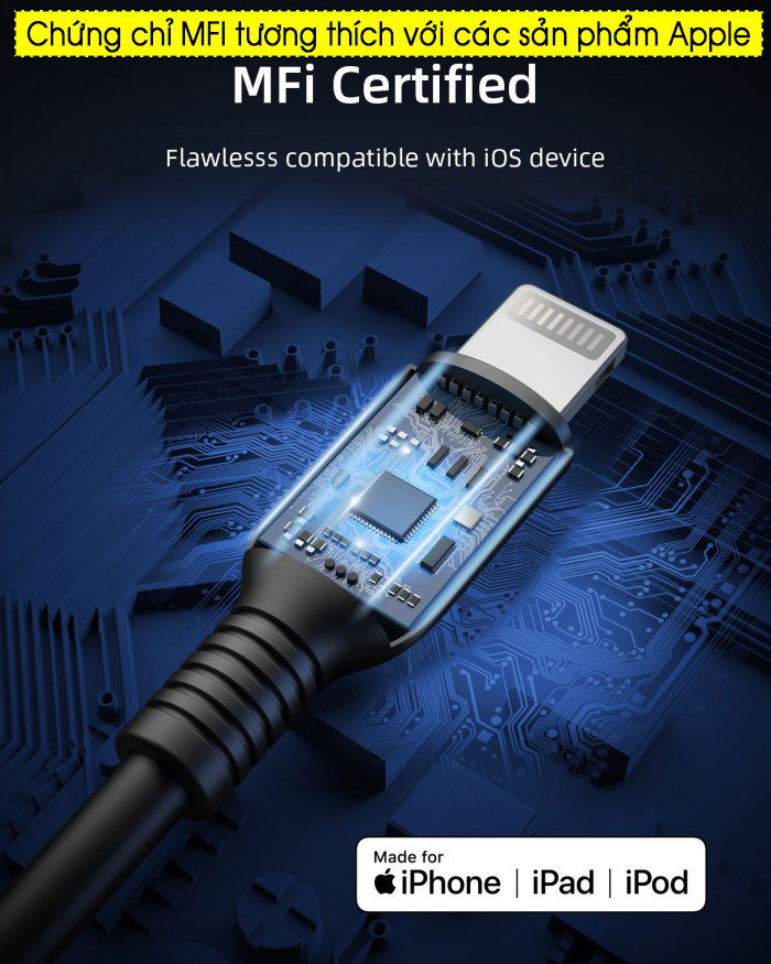 Cáp iPhone USB-C to Lighting INNOSTYLE Jazzy MFI 1.2m 60W 1